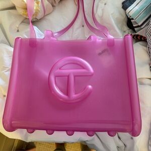 Telfar Translucent Hot Pink Jelly Shoulder Bag